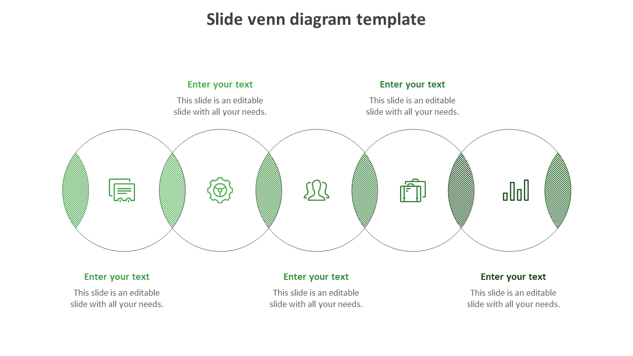 google slide venn diagram template-green